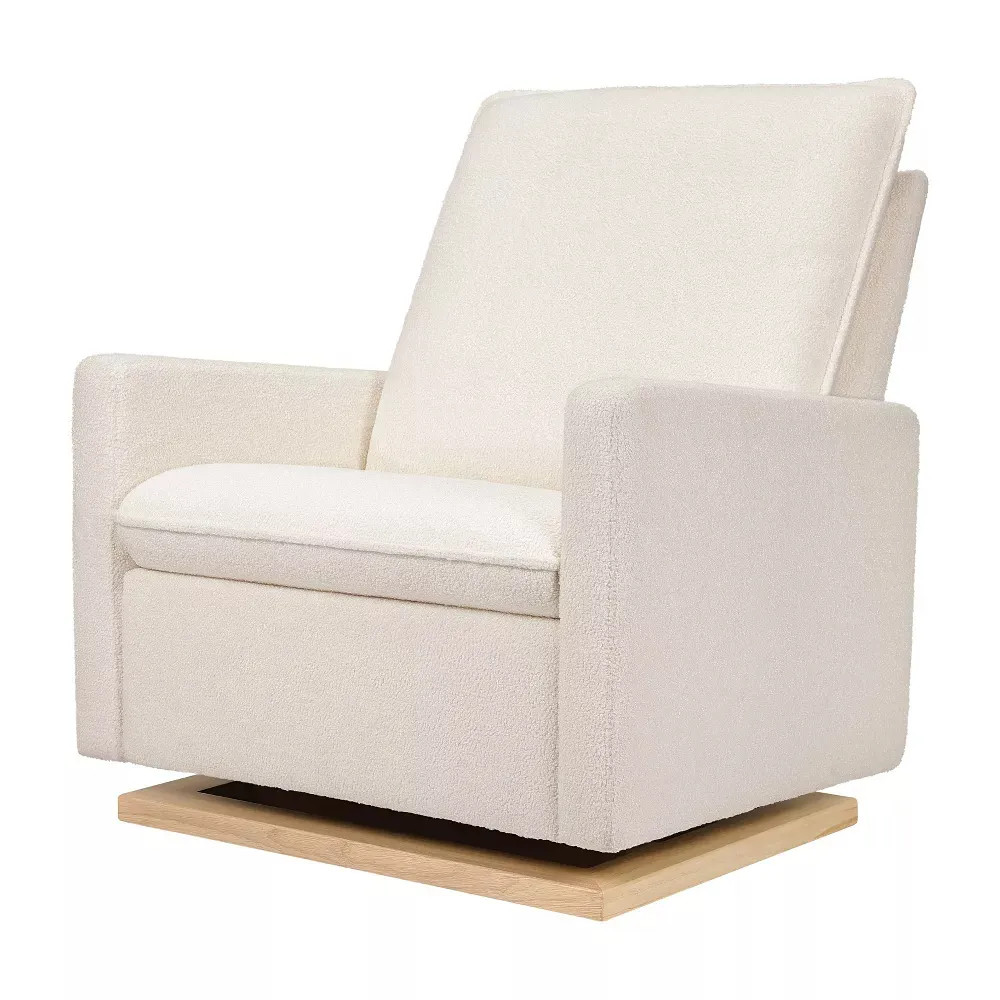 Cali Pillowback Chair and a Half Glider - Chantilly Fleece w/ Light Wo | REBEL (formerly Rebelstork)