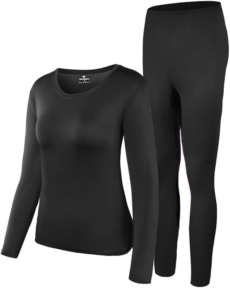 HEROBIKER Thermal Underwear Women Ultra-Soft Set Base Layer Top & Bottom Long Johns with Fleece L... | Amazon (US)