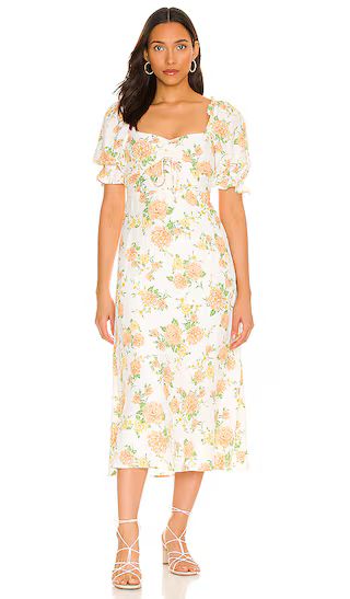 X REVOLVE Lennox Midi Dress in Velma Floral Peach | Revolve Clothing (Global)