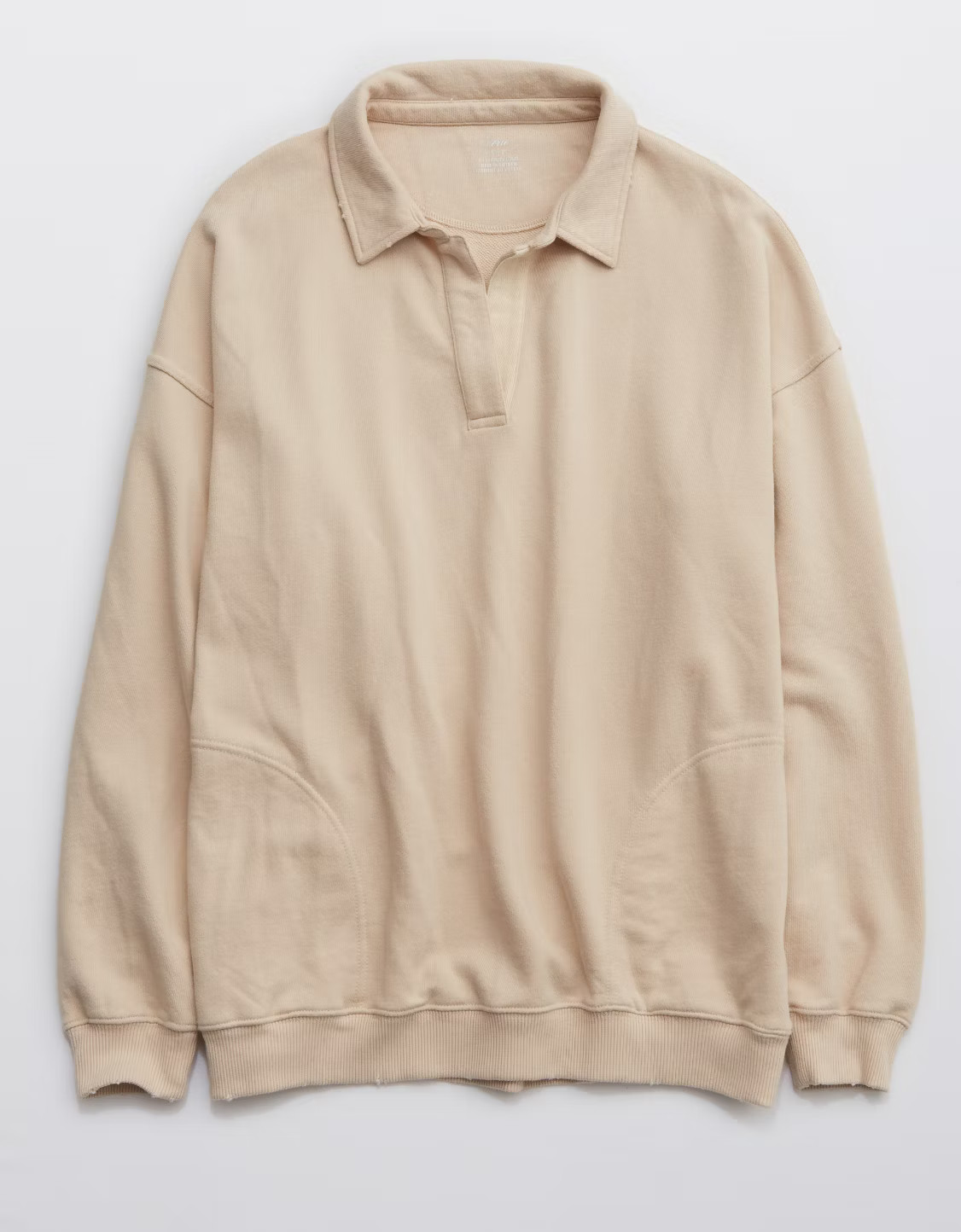 Aerie Happy Henley Everyday Polo Sweatshirt | American Eagle Outfitters (US & CA)