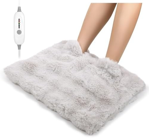 Electric Foot Warmer, Luxury Faux Fur Heating Pad for Feet Pain Relief Cramp, Heated Foot Warmer ... | Amazon (US)