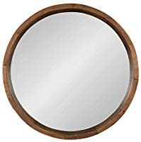 Kate and Laurel Hutton Round Decorative Modern Wood Frame Wall Mirror, 22 Inch Diameter, Natural ... | Amazon (US)