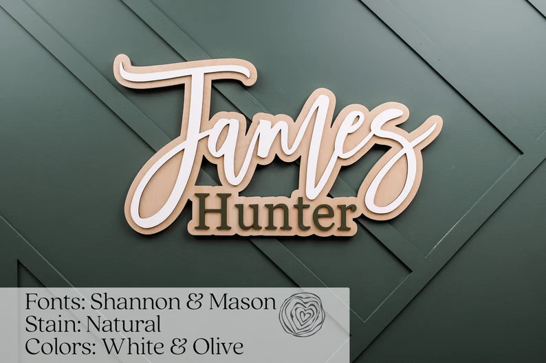 Custom Wooden Outlined Name Sign for Nursery - Etsy | Etsy (US)