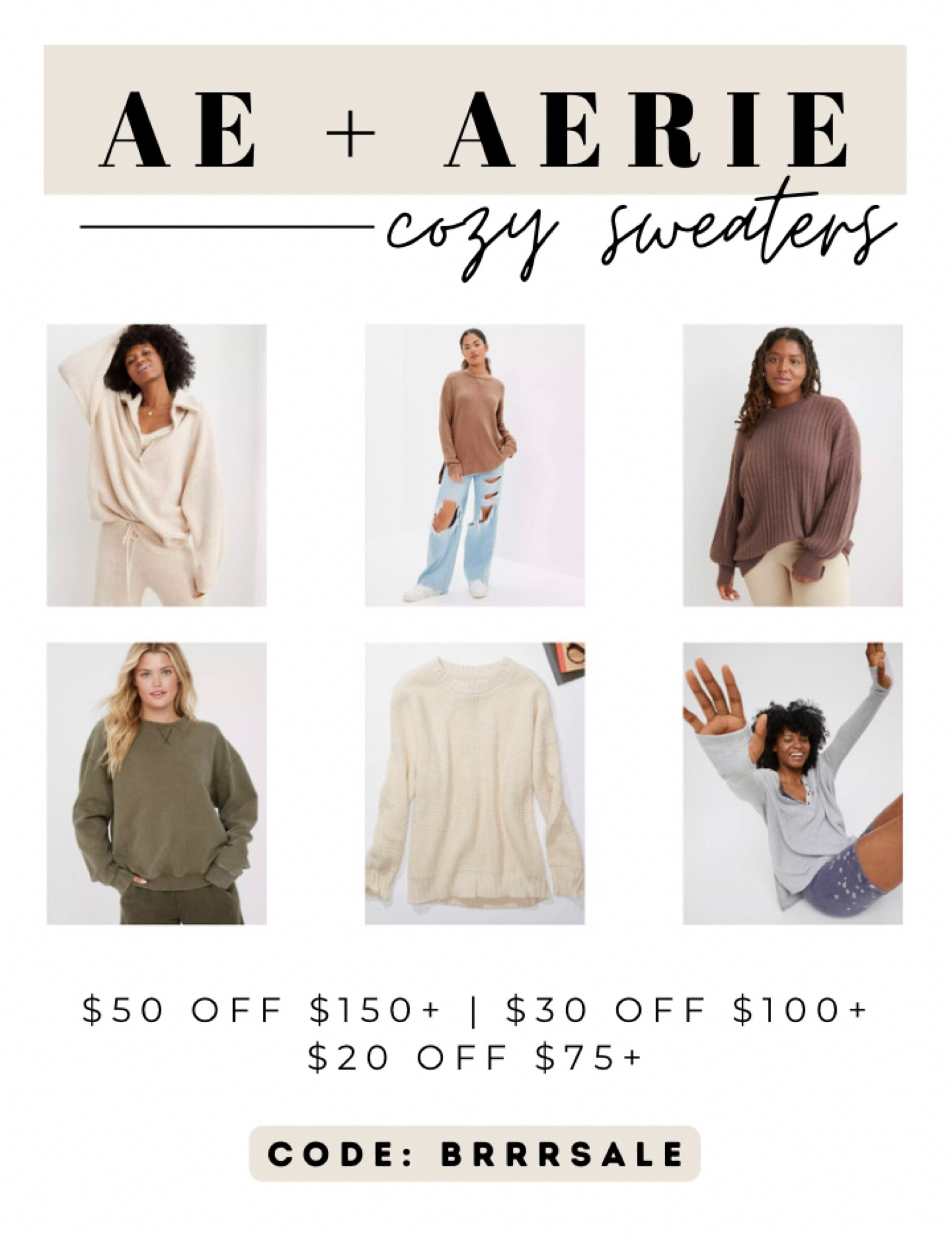 American Eagle + Aerie are having their buy more save more event! I linked some cozy sweatshirts and leggings  

$50 off $150+ | $30 off $100+ | $20 off $75+ CODE: BRRRSALE

#LTKstyletip #LTKunder50 #LTKsalealert