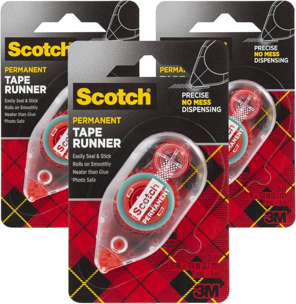 Scotch 6061 Scotch Double Sided Adhesive Roller Tape Runner, Permanent, Acid-Free, Photo-Safe Adh... | Amazon (US)