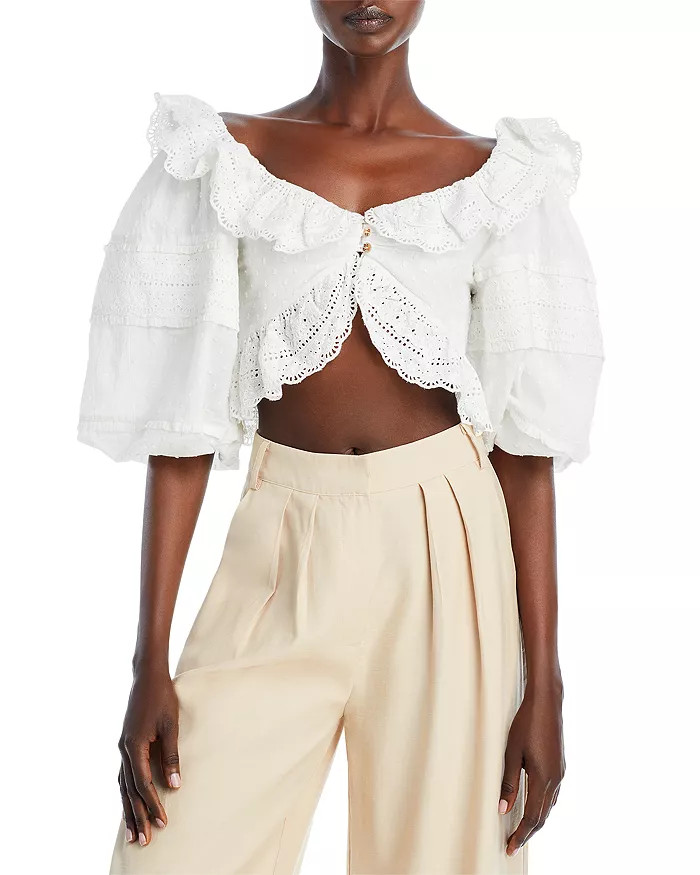 Cotton Lace Crop Top | Bloomingdale's (US)