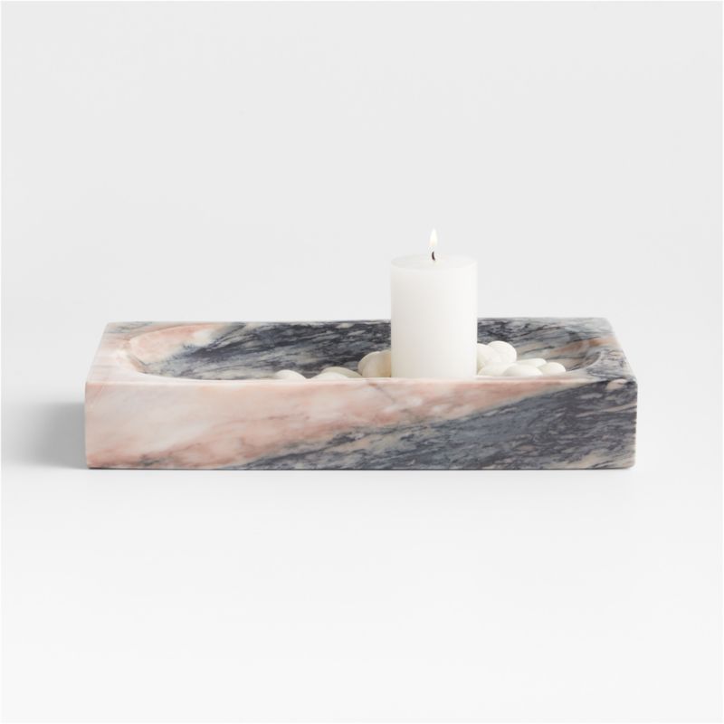 Leo Medium Marble Tray 12" by Jake Arnold + Reviews | Crate & Barrel | Crate & Barrel
