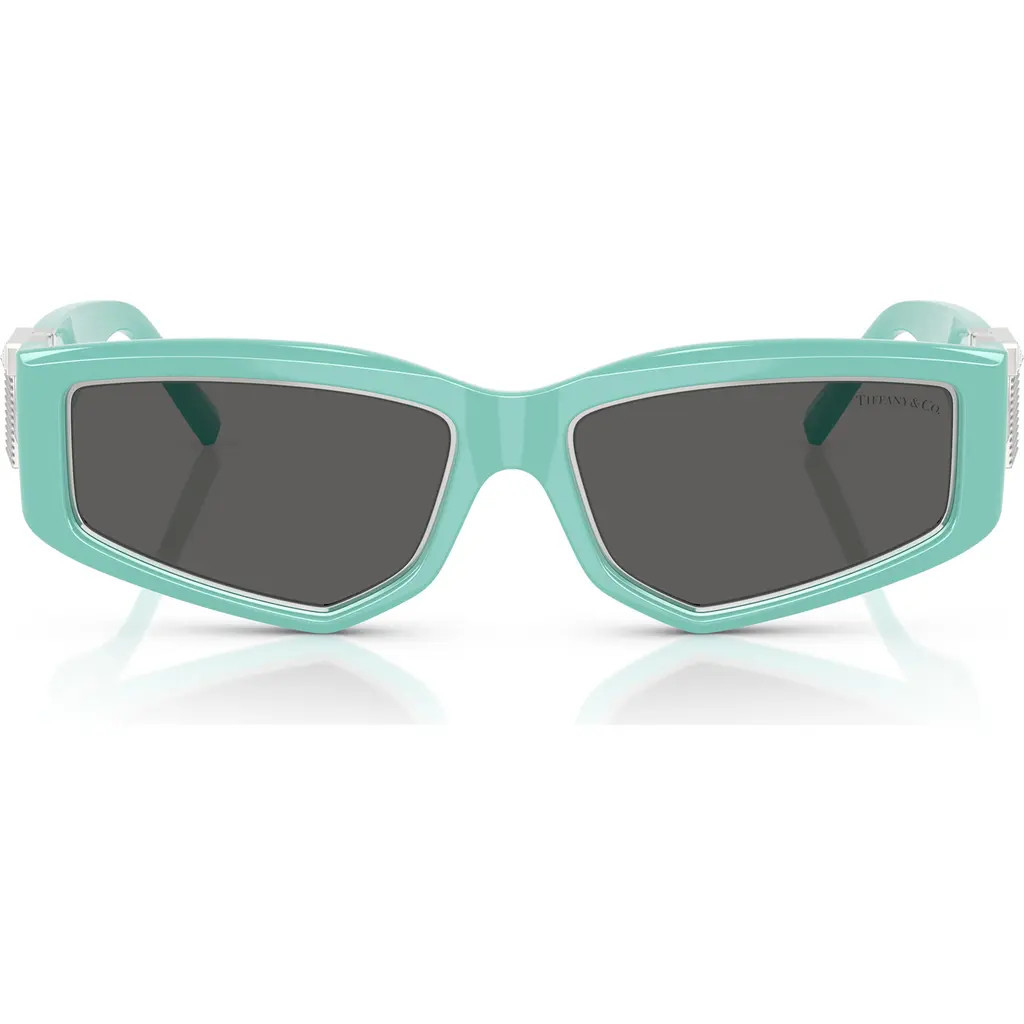 Tiffany & Co. 55mm Pillow Sunglasses in Tiffany Blue /Dark Grey at Nordstrom | Nordstrom