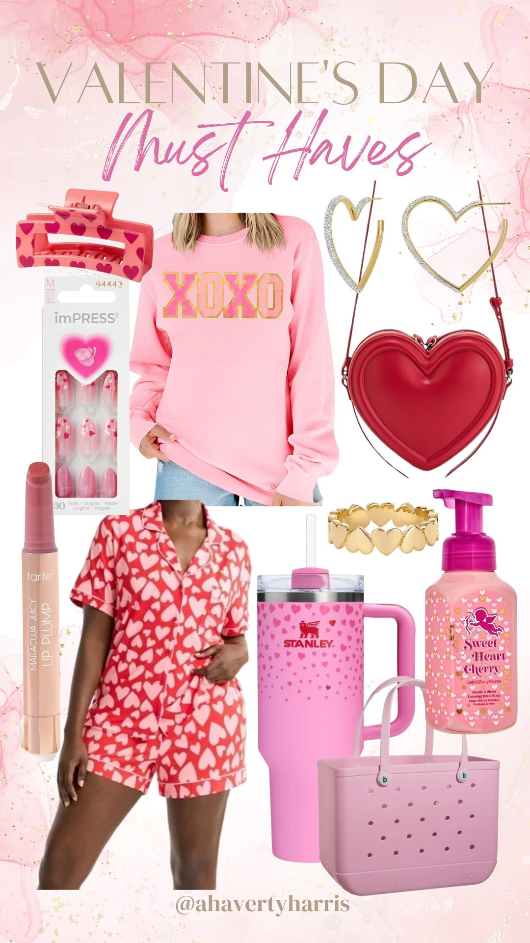 Valentine's Day Must Haves - the perfect gifts for her ... or yourself! Valentine's nails, press on nails, heart earrings, heart ring, ring stack,  Valentine's Day pajamas,  women's gift guide,  valentine's gifts for her,  love basket, valentine's Day sweatshirt,  crewneck sweatshirt, Amazon Valentine's Day

#LTKGiftGuide #LTKFindsUnder50