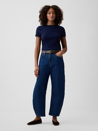 High Rise Barrel Jeans | Gap Factory