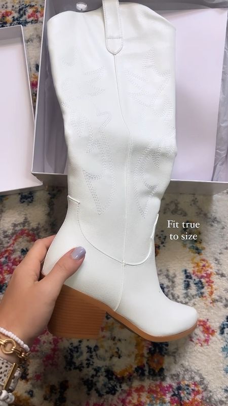 Knee high white cowboy boots from amazon for your next country concert outfit. Fits TTS. 
// #ltkfindsunder100 #ltksalealert western boots, festival outfit, summer concert outfit, Spring outfits 2024, spring outfit ideas, summer outfit amazon, Amazon outfit ideas, casual outfit ideas, spring outfit inspo, casual fashion, amazon summer fashion, amazon casual outfit, cute casual outfit, outfit inspo, outfits amazon, outfit ideas, amazon shoes, Amazon bag, purse, size 4-6, casual summer outfits, casual outfit ideas everyday, summer fashion

#LTKFestival #LTKstyletip #LTKshoecrush