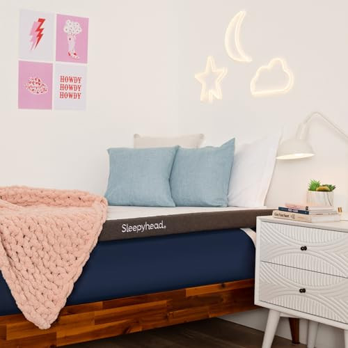 Sleepyhead College Dorm Room Essential Gel Infused Mattress Topper Twin, Thick, Cooling Memory Foam Mattress Topper, Washable Cover, 3'' Gel Mattress Pad, 38x75 inches | Amazon (US)