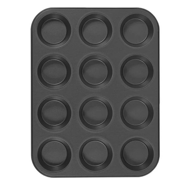 Mainstays 12 Cup Nonstick Muffin Pan, Cupcake Pan, 2.9" Diameter cup, Gray - Walmart.com | Walmart (US)