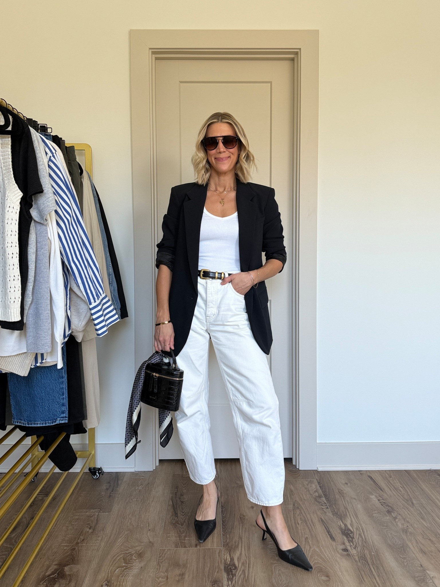 Wearing 24 jeans (run big), small tank, 4 blazer, small belt, heels tts

#LTKootd #LTKgrwm #LTKOver40