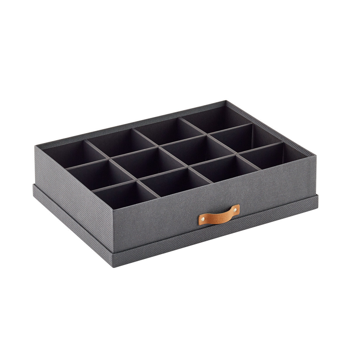 Bigso Herringbone 12- Compartment Organizer Charcoal | The Container Store