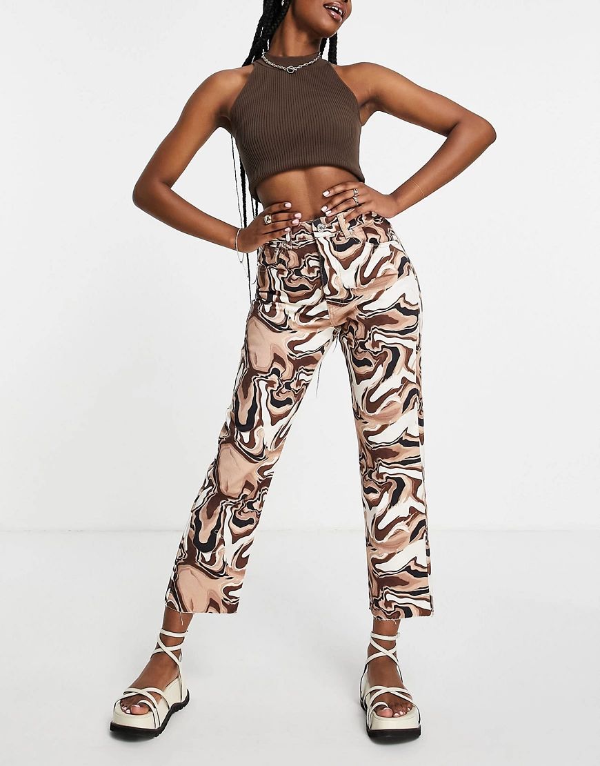 Stradivarius retro wave printed pants-Multi | ASOS (Global)