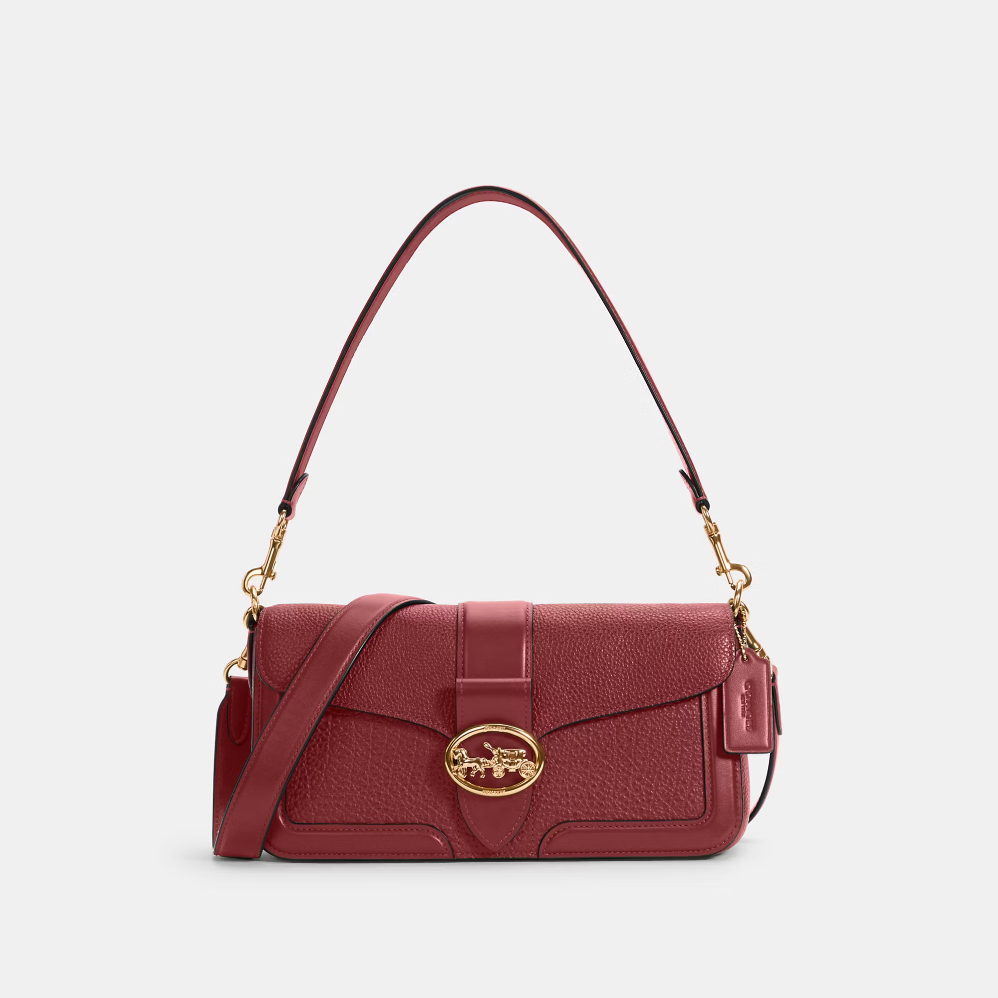 Coach Outlet Women's Georgie Shoulder Bag - Gold/cherry | Coach Outlet US