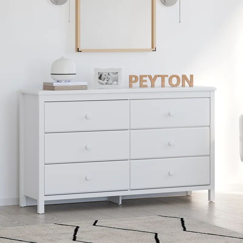 Alpine 6 Drawer Double Dresser | Wayfair Professional