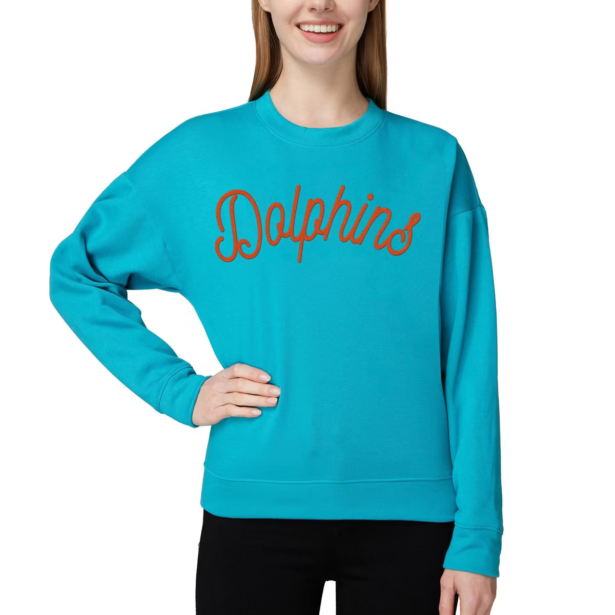 NFL Miami Dolphins Women's Long Sleeve Crew Neck Fleece | Target