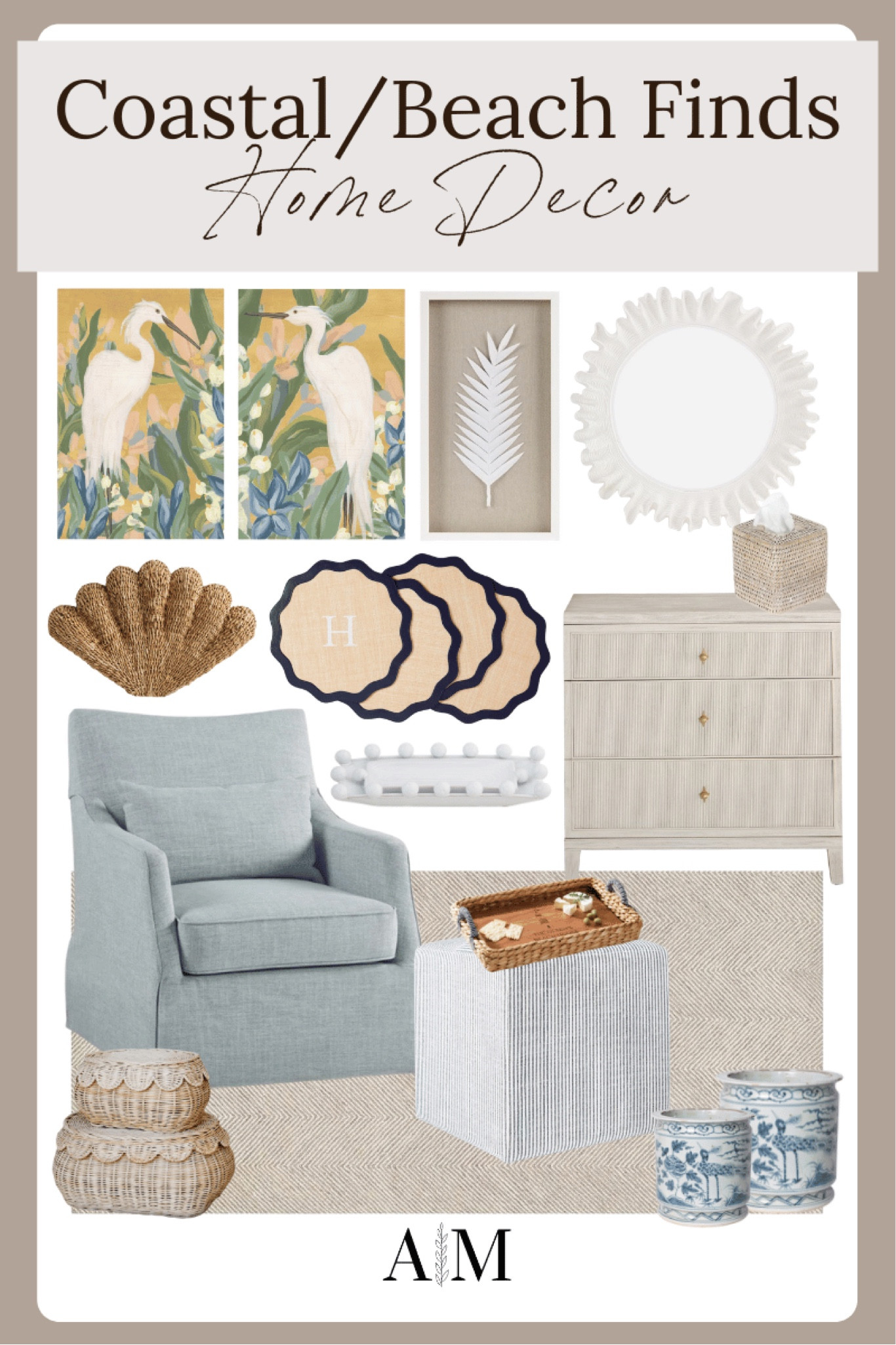 Coastal/Beach Home Decor


Wall art  round wall mirror  neutral storage cabinet  rattan tissue box cover  woven seashell  placemats  white decorative trays  accent chair  TheArchedManor  

#LTKHome #LTKSeasonal