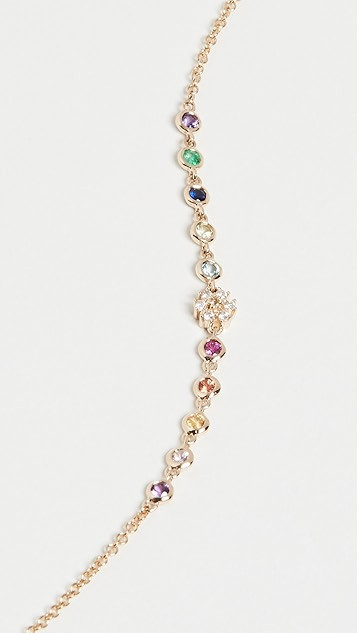 14k Mini Diamond Flower & Rainbow Bracelet | Shopbop
