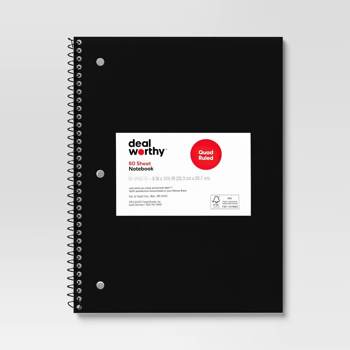 Subject Spiral Notebook Quad Ruled - Dealworthy™ | Target