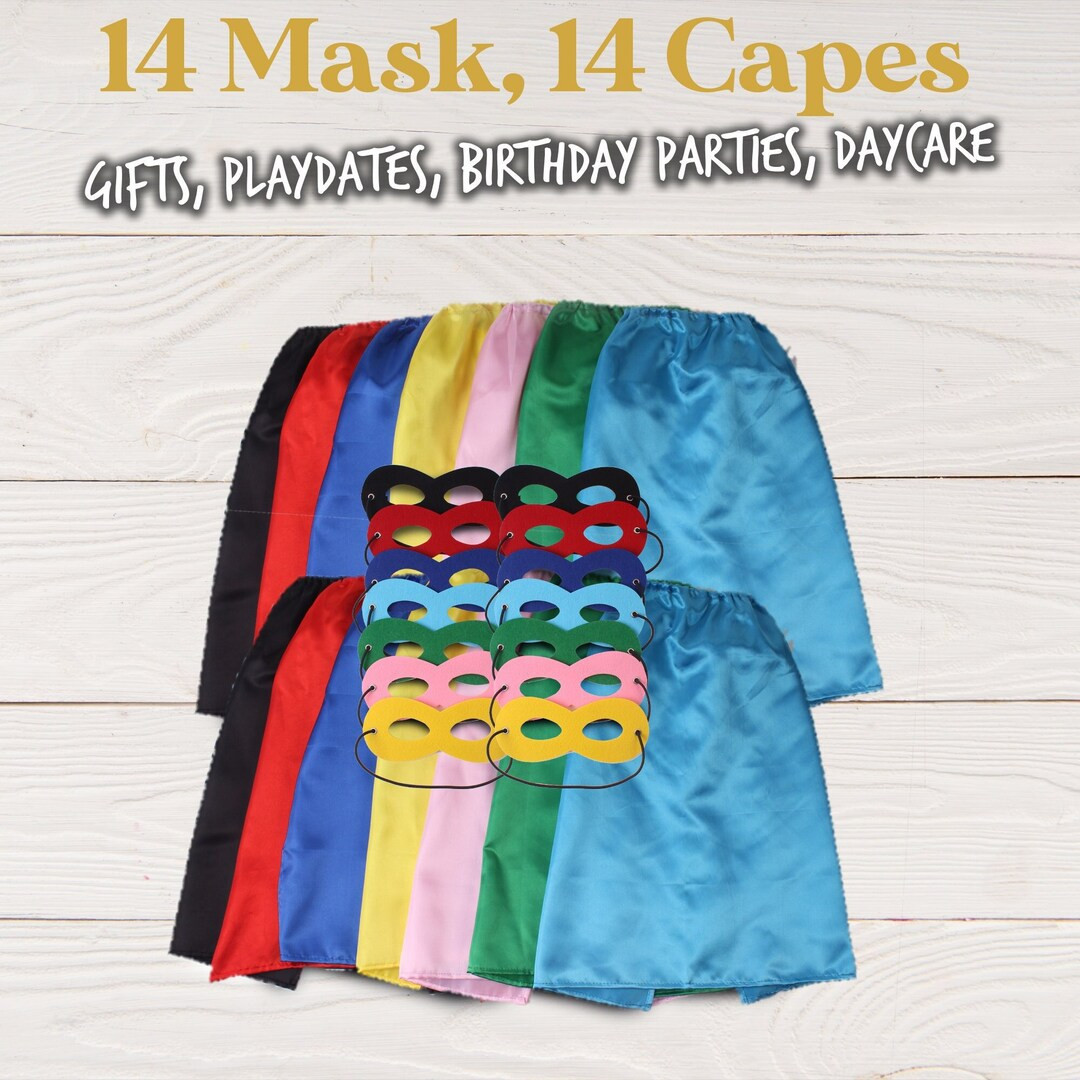 14 Sets - Superhero Cape and Mask for Kids - Birthday Costume Party DIY Children Party Favors | Etsy (US)