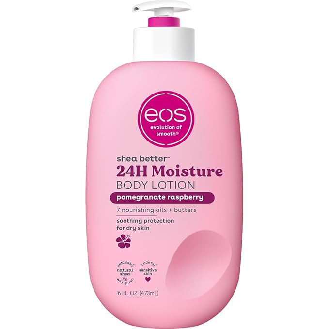eos Shea Better Body Lotion Pomegranate Raspberry, 24-Hour Moisture Skin Care, Lightweight & Non-... | Amazon (US)