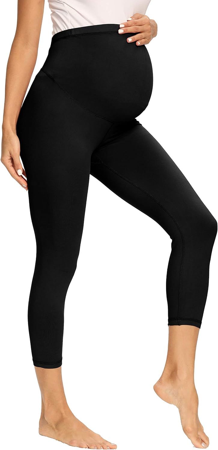 V VOCNI Maternity Capri Leggings Women's Activewear Yoga Pants Pockets Workout Pregnancy Crop Len... | Amazon (US)