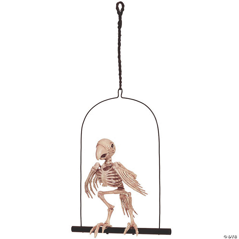 Skeleton Parrot on a Perch Halloween Decoration | Oriental Trading Company