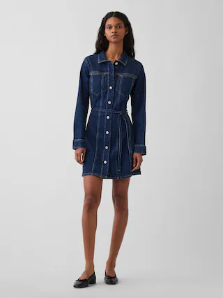 Denim Belted Mini Dress | Gap (US)