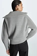 KNITTED HALF-ZIP JUMPER - LIGHT GREY - COS | COS (EU)
