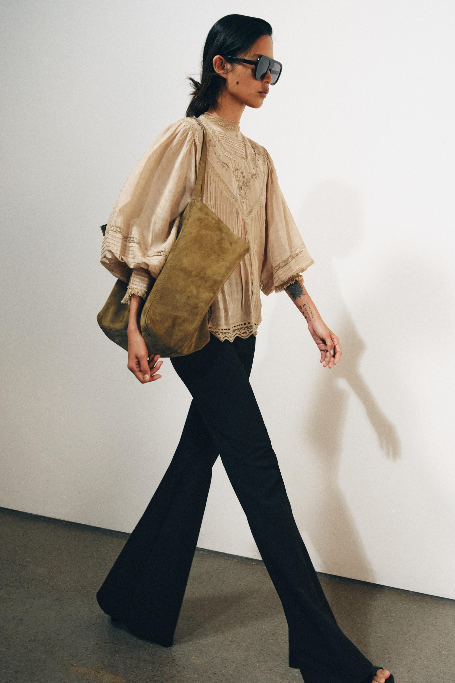 Zara - Zw Collection Embroidered Romantic Shirt - Orange - M - Woman | Zara US