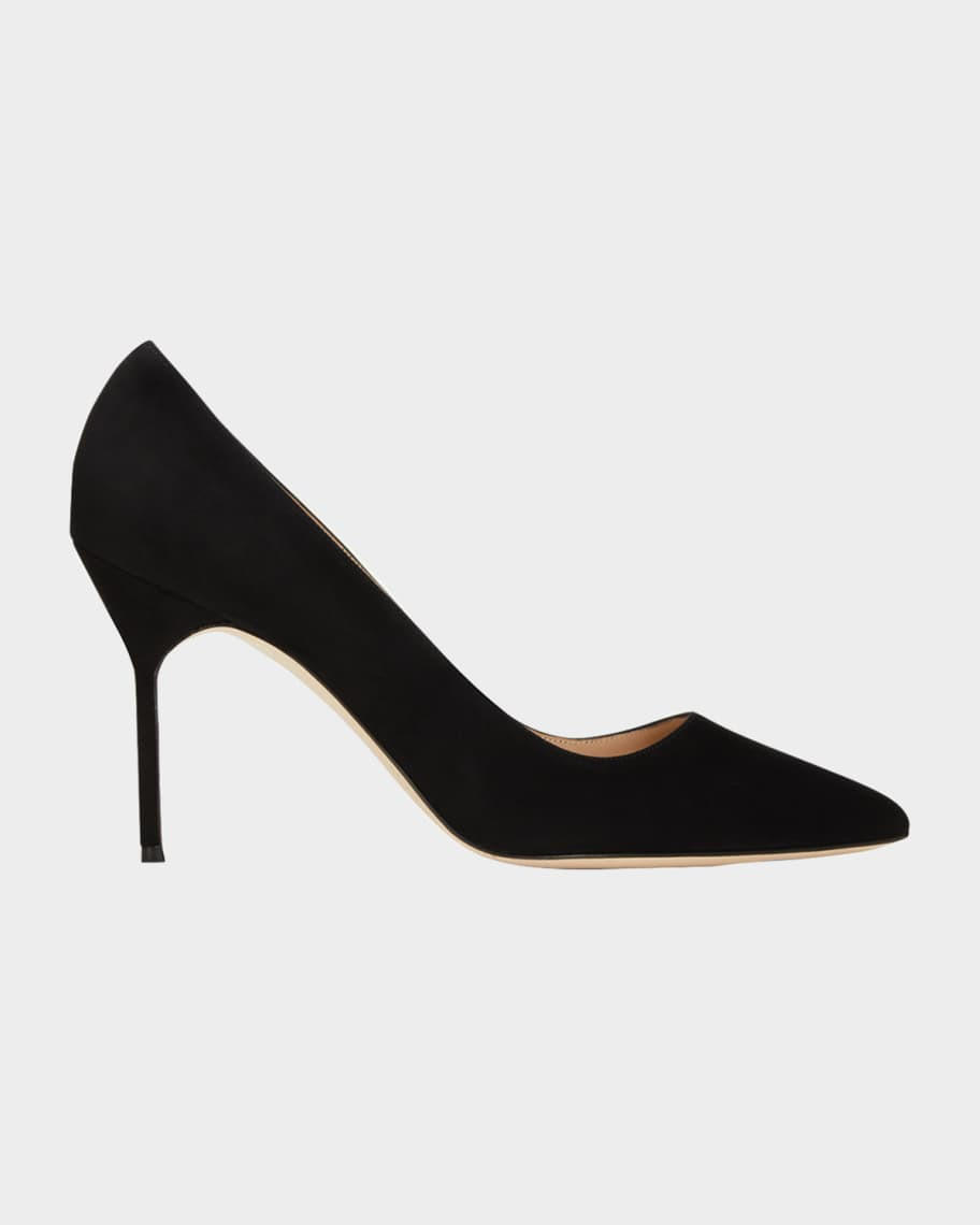 Manolo Blahnik BB 90mm Suede Pumps | Neiman Marcus