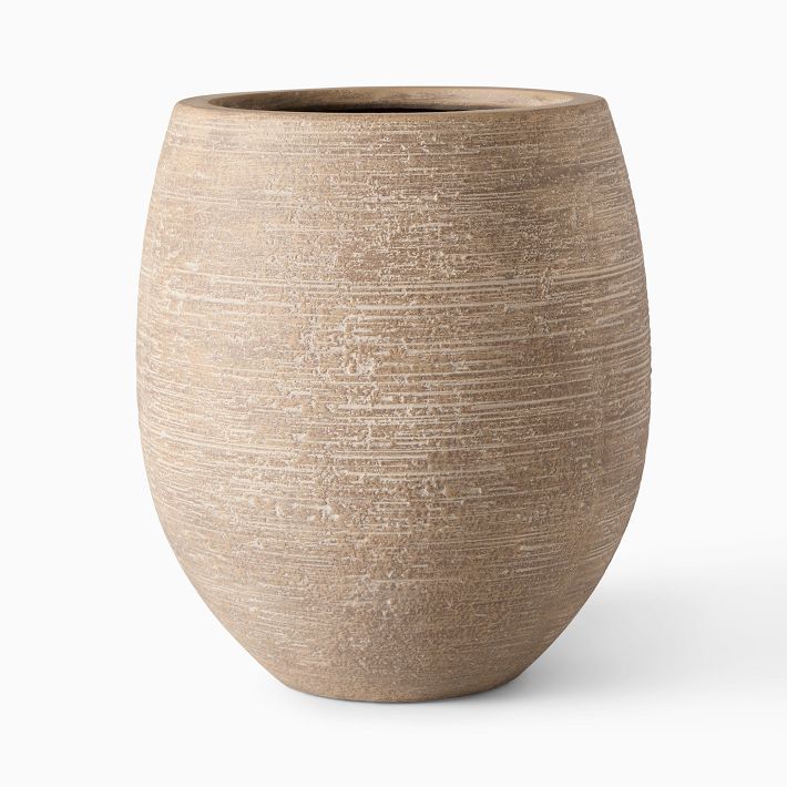 Curved Ficonstone Indoor/Outdoor Planters | West Elm (US)