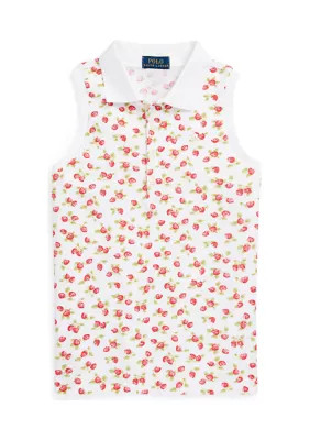 Girls 7-16 Strawberry Mesh Sleeveless Polo Shirt | Belk