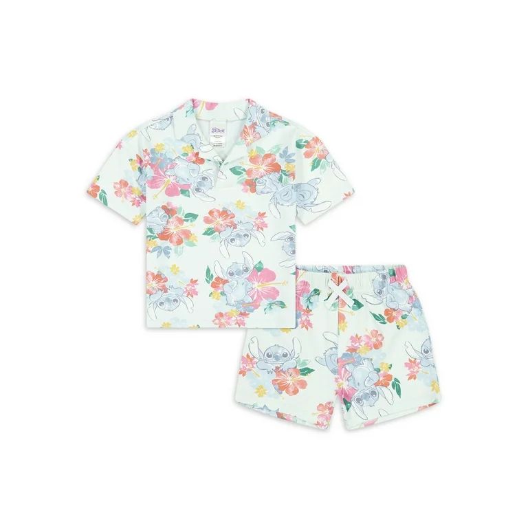 Stitch Toddler Boys’ Resort Shirt and Shorts Set, 2-Piece, Sizes 12M-5T | Walmart (US)