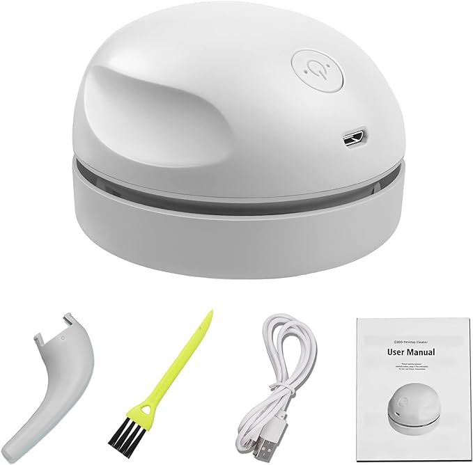 Desktop Vacuum Cleaner USB Charging with Vacuum Nozzle Cleaning Brush, Detachable Design & Portab... | Amazon (US)