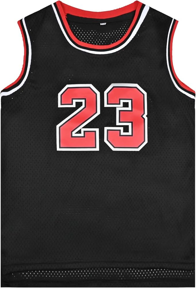 Youth Basketball Jerseys #23 Classic Retro Hip Hop Basketball Sleeveless Sweatshirt Kids Gift Bla... | Amazon (US)