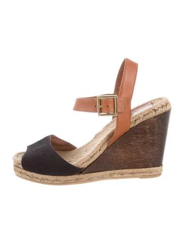 Tory Burch Canvas Wedge Sandals | The Real Real, Inc.