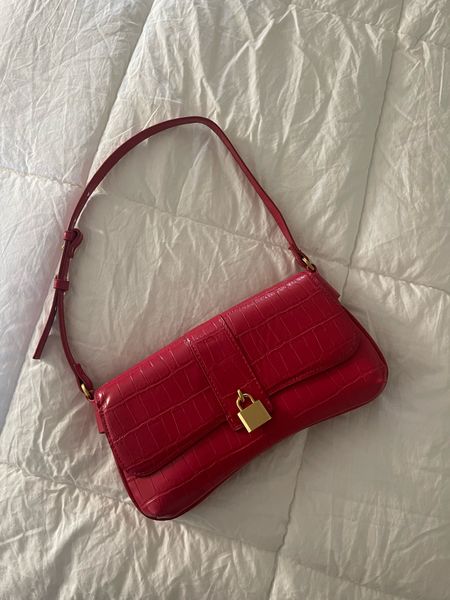 red bag, handbag, mango