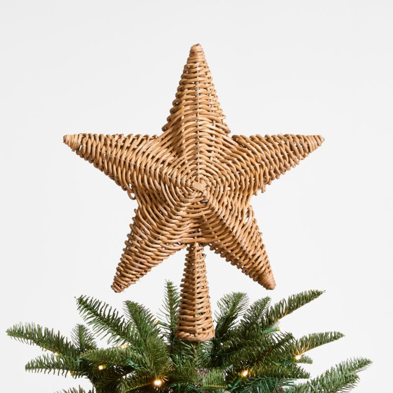 Rattan Star Christmas Tree Topper | Crate & Barrel | Crate & Barrel