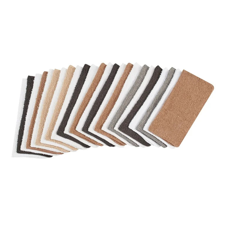 Mainstays Cotton Washcloth Bundle Collection, 24 Pack, Neutral - Walmart.com | Walmart (US)