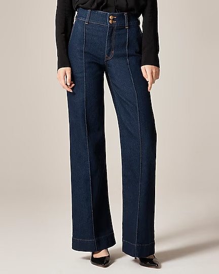 Petite denim trouser jean with stacked buttons | J. Crew US