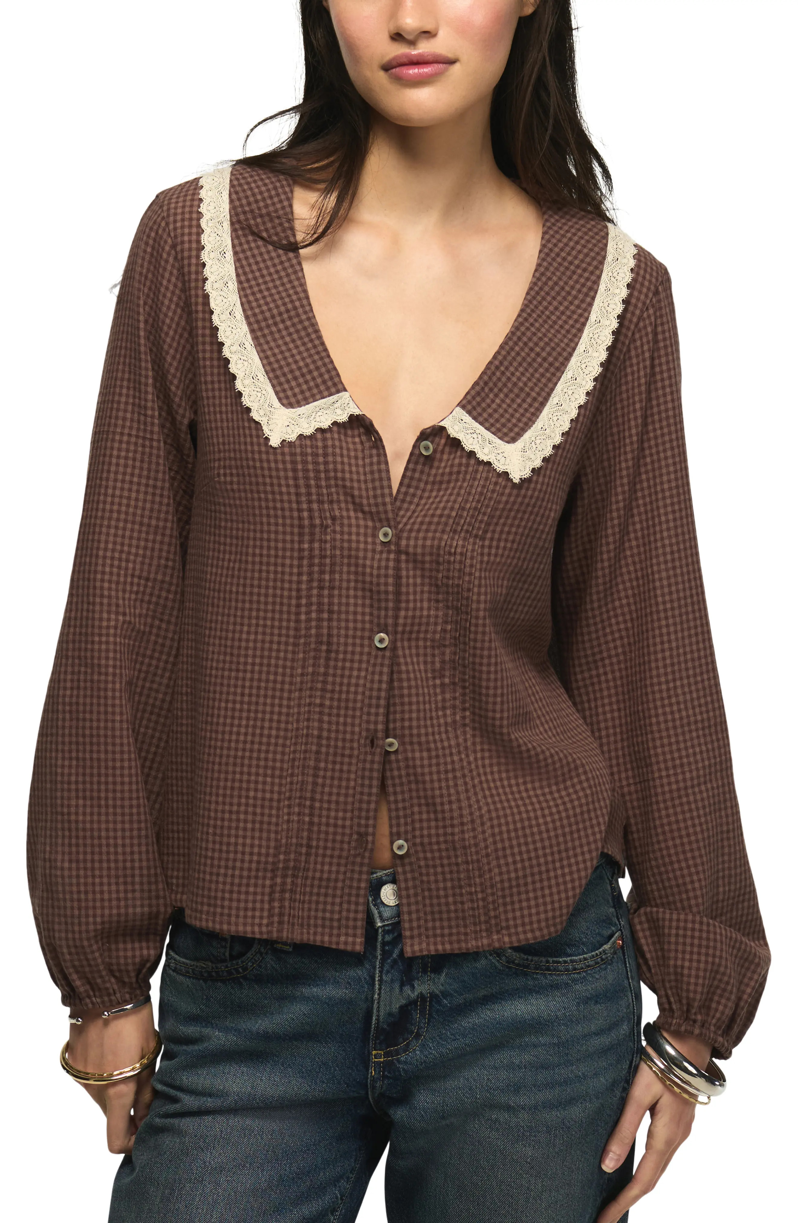 Lucky Brand Lace Collar Shirt (Women) | Nordstrom | Nordstrom