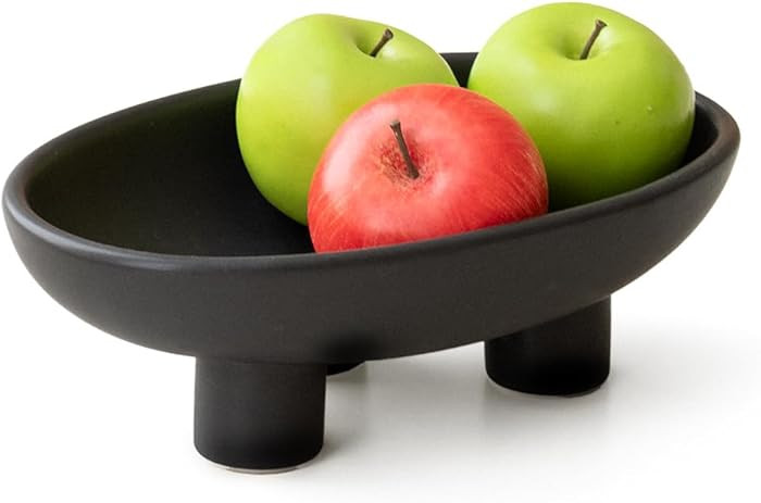 WENSHUO Three-Legs Ceramic Fruit Bowl for Kitchen Counter, Decorative Bowl for Table Décor, 10-i... | Amazon (US)