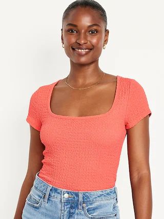 Fitted Square-Neck T-Shirt for Women | Old Navy (US)