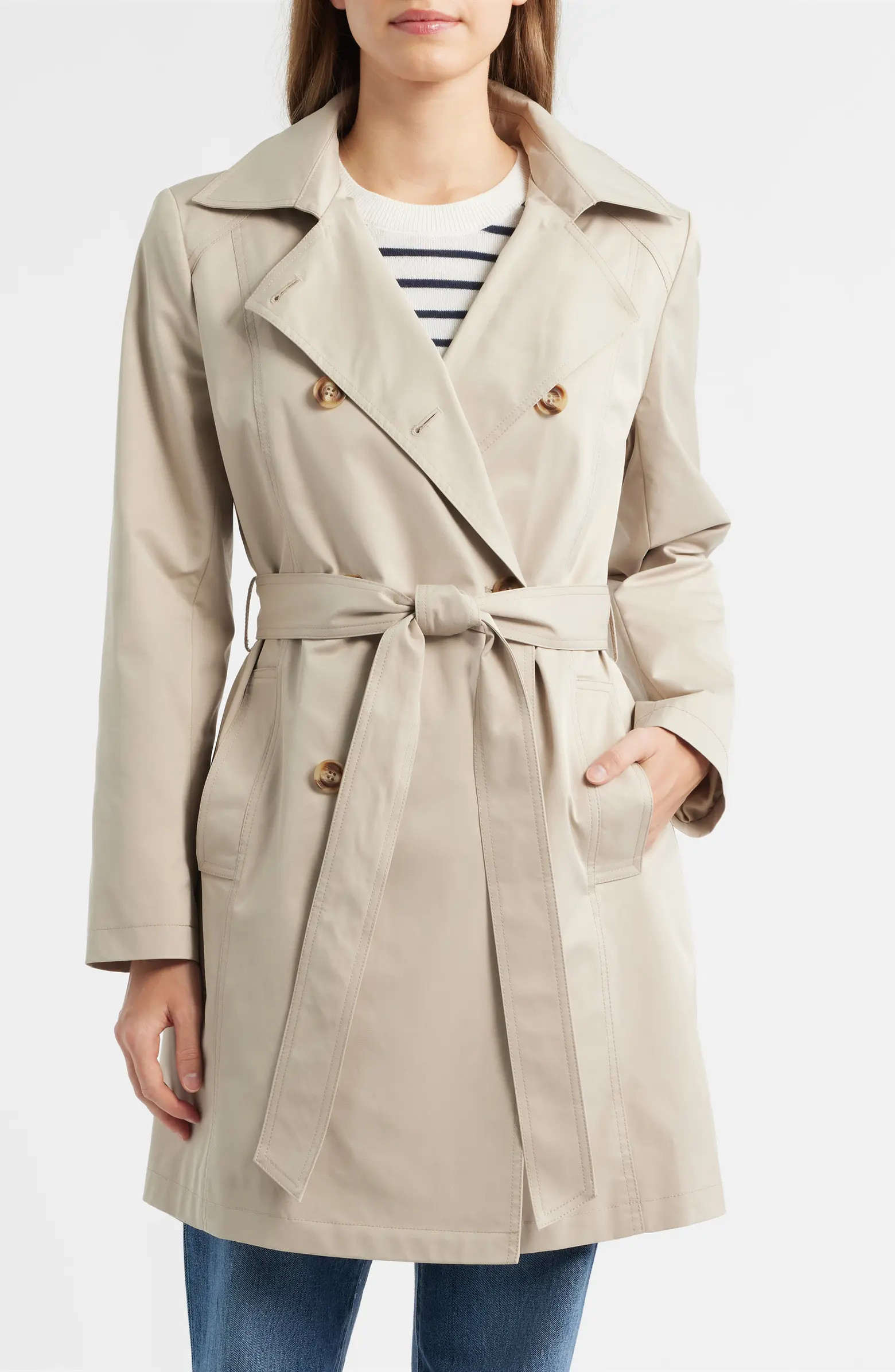 Hooded Belted Double Breasted Trench Coat | Nordstrom