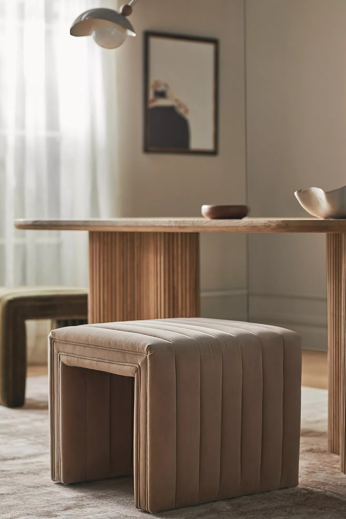 Alexander Velvet Ottoman | Anthropologie (US)