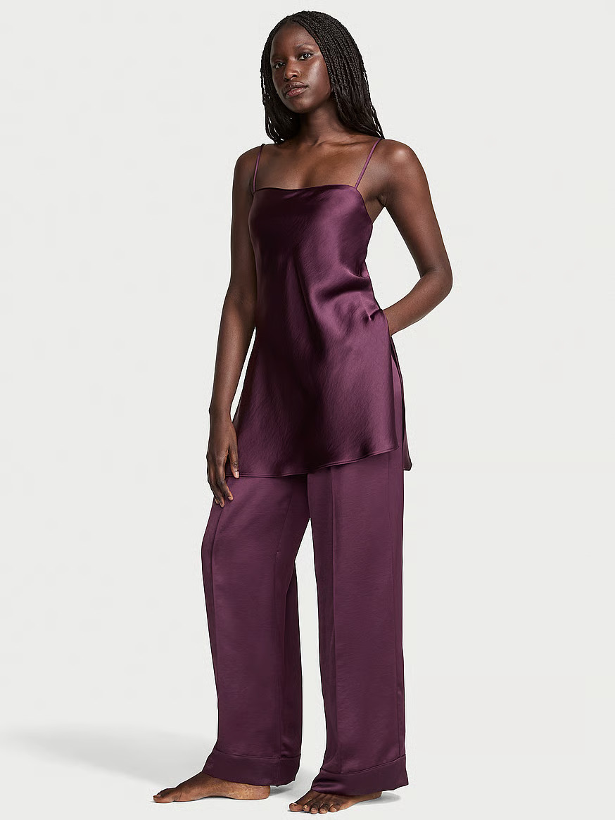 Buy Luxe Satin Tunic Cami & Pant Set, Winter Wine - Order Pajamas Sets online - Victoria's Secret... | Victoria's Secret (US / CA )